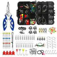 Kit daccessoires de pêche 188 pièces avec pinces pour boîtes à pêche crochets gabarits émerillons