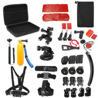 Kit daccessoires pour accessoires 20 en 1 avec vis auto-collant Selfie Stick pour caméra daction sportive