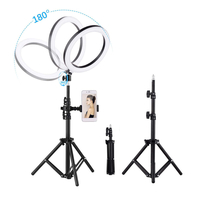 Kit déclairage annulaire Selfie 10 pouces 3 modes déclairage alimenté par USB avec support de téléphone