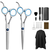 Kit de ciseaux de coiffure ciseaux de coiffeur en acier inoxydable peigne à queue cape de cheveux coupe de cheveux peign