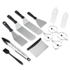 Kit de cuisson pour plaque chauffante en acier inoxydable Pince à spatule pour gril Kit de gril pour grattoir à anneau à