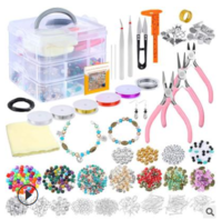 Kit de fabrication de bijoux 1219PCS avec boîte de rangement à 3 couches Kit doutils de bracelets de collier de bri
