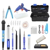 Kit de fer à souder électrique Toolour 60W interrupteur 110V / 220V température réglable avec boîte à outils