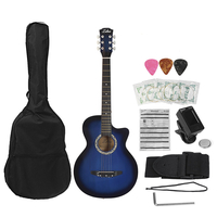 Kit de guitare classique Zebra 38 pouces avec 6 cordes Gig bag Tuner Picks Strap pour débutants adultes enfants cadeau d