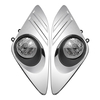 Kit de lampes de phares antibrouillards avant de voiture avec caches en chrome orange pour Toyota Camry 2012-2014