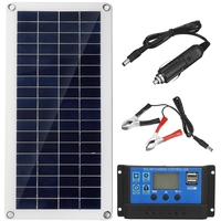 Kit de panneau solaire 40W 12V 60A/100A Batterie Contrôleur de chargeur Camping RV Caravan Boat