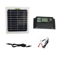 Kit de panneau solaire 50W avec 10A/30A/60A/100A double contrôleur solaire à courant continu 12V Batterie chargeur pour