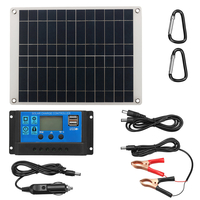 Kit de panneau solaire semi-flexible évalué 12V 25W panneau solaire double USB 500W fixe avec contrôleur solaire 100A PW