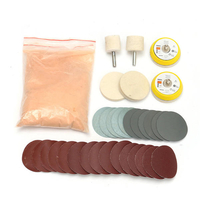 Kit de polissage de verre 39 pièces 8OZ 230g poudre doxyde de cérium avec roue de tampon de polissage et papier de
