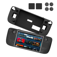 Kit de protection pour Steam Deck Soft Coque de protection en silicone avec capuchon à bascule Trackpad Autocollants Kit