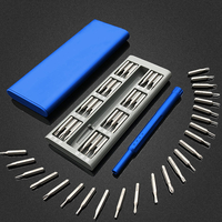 Kit de réparation pour tournevis magnétique multi-outils 25 en 1 avec boîtier en alliage bleu