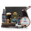 Kit de soin de la barbe 9 en 1 pour hommes Peigne de brosse Ensemble de soins de baume de shampooing de baume de barbe