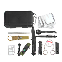 Kit de survie durgence 12 en 1 Randonnée en plein air Camping Équipement tactique Kit doutils multiples