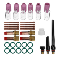 Kit de tasse en verre de lentille de gaz dobjectif gazeux de la torche de soudage 38PCS TIG pour WP-17/18/26 torche