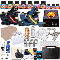 Kit de tatouage 2 outils supérieurs dart de corps daiguille dalimentation de la machine 110V de tatouage