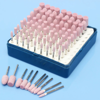 Kit doutils de roue de tête de meulage de pointe de pierre abrasive 100 pièces pour outils rotatifs Dremel