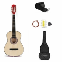 Kit guitare classique 38 pouces pour débutant avec sac,  sangle,  médiator et cordes