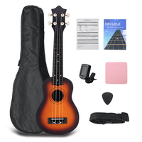 Kit ukulélé 21 pouces Basswood Nylon 4 cordes Guitarra guitare basse acoustique Instrument à cordes musical pour débutan