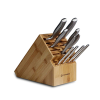 KITCHENDAO 20 trous en bois Oblique Insert cuisine Steak couteau ustensile porte-couteau stockage plus sec outil