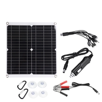 Kit de chargeur de panneau solaire PV 18V 50W Panneaux solaires monocristallins avec câble adaptateur 10 en 1