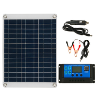 Kit de panneau solaire polycristallin 20W 12V/5V Batterie chargeur panneau solaire portable pour voiture bateau van