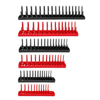 Kit de rangement pour plateaux de rail pour organiseur de poche métrique SAE et métrique 6psc 1/4 1/2 3/8 ",  noir et rou