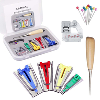 Kits de ruban à coudre 4 tailles 6MM 12MM 18MM 25MM Tissu de bricolage domestique Patchwork Accessoires de couture Kit d
