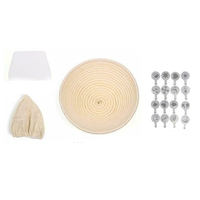 Kits doutils de cuisson du pain 9 pouces Banneton Proofing Basket Stencil Bag DIY Set