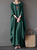 L-5XL Casual Femmes Loose Solid Color Baggy 3/4 Sleeve Maxi Robe (No Pocket)