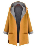 L-5XL femmes couleur unie automne hiver manteaux à capuche avec poches