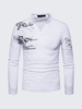 La mode des hommes Henry Collar T-shirt à manches longues Casual Impression Tops T-shirts