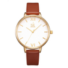 La montre-bracelet de dames simples de conception de SK K0056 décontractent des montres à quartz de courroie de cuir de