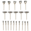 La roue en acier de fil de jambe de 20pcs 3.175mm balaye des accessoires de Dremel de roue
