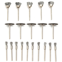 La roue en acier de fil de jambe de 20pcs 3.175mm balaye des accessoires de Dremel de roue