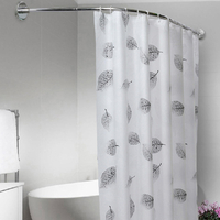 La tringle de rideau de douche réglable dacier inoxydable a courbé des crochets de baignoire de Polonais