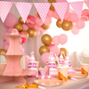 La vaisselle jetable de série de rayures roses définit des assiettes en papier pour la décoration de mariage danniv