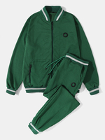 La veste de baseball zippée de couleur unie pour hommes Sports Activewear définit avec des costumes de jogging