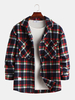 La veste occasionnelle de cargaison épaissie par doubles poches pratiques de mode de plaid des hommes a épaissi