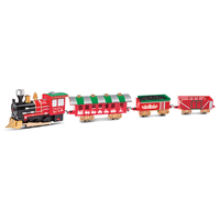 La voie de train électrique de jouets de voie de train de Noël joue avec la lumière et leffet de musique