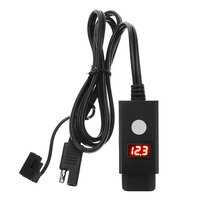 Laffichage numérique SAE de double du chargeur LED dUSB de moto à lUSB 2.1A 5V imperméabilisent le câble