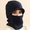 Laine unisexe Plus épaissir Plus velours chaud coupe-vent oreille protection du visage en plein air bonnet tricoté