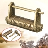 Laiton chinois vintage rétro style ancien verrouillage par mot de passe sculpté mot cadenas