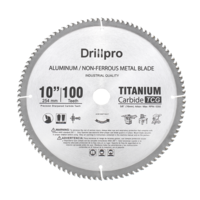 Lame de scie Drillpro 10 pouces 100 dents TCT en aluminium pour métaux non ferreux en aluminium pour scies circulaires S