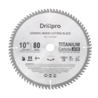 Lame de scie Drillpro 10 pouces 80 dents Lames de scie TCT pour usage général,  durs et Soft pour scie à onglets Scies ci