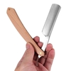 Lames de rasoir de rasage à bord droit de salon de coiffeur pliable,  lames de rasoir à barbe manuelle