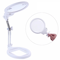 Lampe de loupe illuminée de bureau pour la soudure de soudure Hobby Nail Artist Readin avec des lunettes pliables de bur