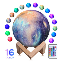 Lampe de lune lunaire magique 3D USB LED Veilleuse Capteur tactile Galaxy Sky Clair de lune