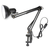 Lampe de montage à pince à bras pivotant Flexible noir bureau réglable Studio maison Table bureau LED lampe de bureau lé