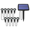 Lampe de pelouse de jardin extérieur de jardin de paysage de jardin à double spot à énergie solaire avec projecteur 10x