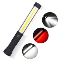 Lampe de travail Enusic ™ Rechargeable COB LED avec crochet à 360 °,  lampe de poche torche magnétique blanc rouge